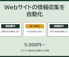 スクレイピングでWeb情報を自動収集します イメージ1