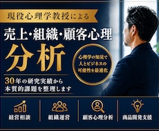 現役心理学教授が、売上・組織・顧客心理を分析します イメージ1