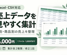売上データをExcelで見やすく集計します イメージ1