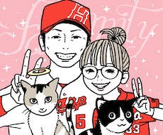 ペットやペットとご家族の似顔絵を描きます イメージ1