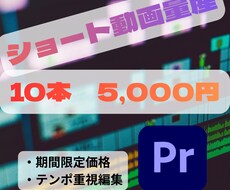 4/30までの期間限定価格！ショート動画編集します まとめて依頼OK！テンポ重視で編集します