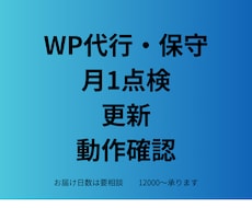 WordPress保守｜月1点検・更新・確認します イメージ1