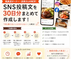 写真を送るだけ！SNSの投稿文を30日分作成します 「本日も営業です」しか書けない店長さんへ。お手伝いします
