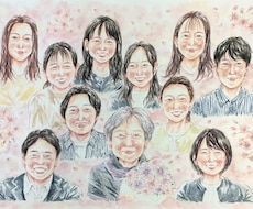 ふんわりタッチの水彩似顔絵をお描きします お祝いや記念日に！世界に一つだけのプレゼント☆A3サイズ