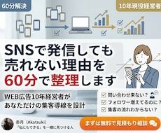 SNSで発信しても売れない理由を60分で整理します WEB広告10年現役経営者があなただけの集客導線を設計します