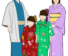 思い出の家族写真をイラストにします イメージ1