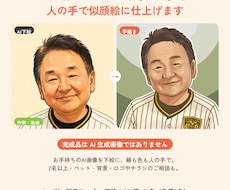 AI画像を下絵に、人の手で似顔絵を描きます イメージ1