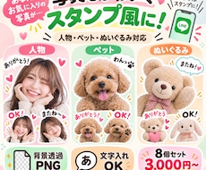 写真からLINEスタンプ用画像を作ります 人物・ペット・ぬいぐるみ写真に対応します