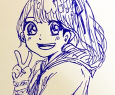 かわいい女の子のアナログイラスト描きます イメージ1