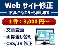 webサイト修正を3,000円～行います イメージ1