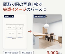 間取り図の写真から完成イメージのパースを作ります イメージ1
