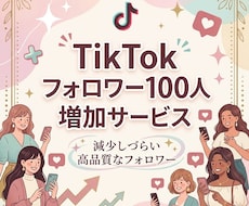 TikTokフォロワー100人増やします イメージ1
