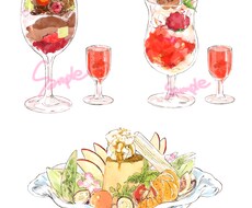 おしゃれに食べ物のイラスト描きます イメージ1