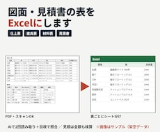 図面の仕上表・建具表や見積書をExcel化します イメージ1