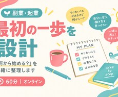 副業・起業のモヤモヤ整理〜最初の一歩を設計します イメージ1