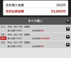 私が普段行っている競馬予想方法のご紹介を教えます 少ない投資金額で大きな回収金額が狙える予想方法です。