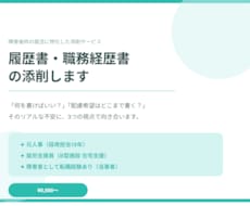 障害者枠の履歴書・職務経歴書を添削します イメージ1