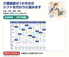 介護施設の1か月分のシフトを組みます イメージ1