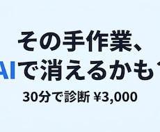 手作業をAI化候補3つに30分で絞ります イメージ1