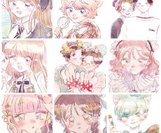 かわいい水彩風デジタルのイラストかきます カップルさんや、女の子のイラストが得意です！