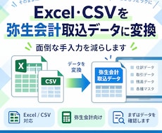 Excel・CSVを弥生会計取込形式に変換します イメージ1