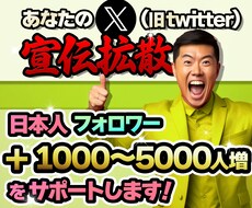 X(Twitter)＋日本人1000人～増やします 貴方のアカウントを宣伝して日本人フォロワーを増加/振分可
