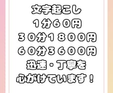 １分60円〜で動画・音声の文字起こしを受注します イメージ1