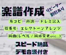 編曲/移調/耳コピ/清書/エレクトーン編曲します 音声つきで簡単確認♪レベルにぴったりのアレンジが得意です!