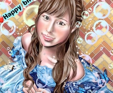 女性の似顔絵を美しく描きます イメージ1