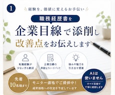 職務経歴書を企業目線で添削し改善点をお伝えします イメージ1