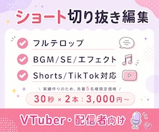 VTuber・配信者向け！切り抜きショート作ります イメージ1