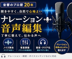 ナレーションをプロ品質の音声に仕上げます イメージ1