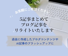 5記事まとめてリライトします 現役SEOライターがブログ記事をブラッシュアップします