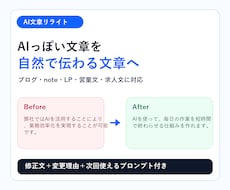 AIで作った文章を自然に整えます AIっぽさを消し伝わる文章へ整えます