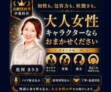 大人女性キャラクターを丁寧に演じます イメージ1
