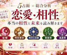 5 占術を統合◆ふたりの恋愛・相性を徹底鑑定します イメージ1