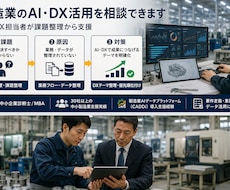 製造業のAI・DX活用を相談できます 現役の製造業DXコンサルタントが課題整理から支援