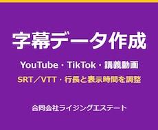 動画の字幕データを作成します イメージ1