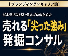ゼネラリスト型個人プロの強みを発見します イメージ1