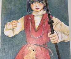 色鉛筆で味のある似顔絵を描きます 独特の柔らかなタッチで優しい雰囲気を表現。