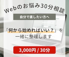 Webのお悩みを30分で一緒に整理します Webの困りごとを一緒に整理し、次の一歩を考えます