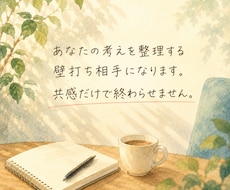 あなたの考えを整理します あなたの考えを整理します。本気で壁打ち相手になります。