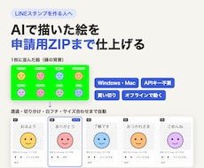AIで描いたスタンプの絵を申請用ZIPに仕上げます イメージ1