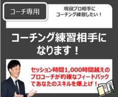 コーチ専用、コーチングの練習相手になります イメージ1