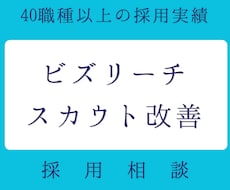 ビズリーチのスカウト改善提案します 40職種以上の採用実績。返信がない理由を特定し改善提案。