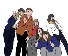 ちょっとデフォルメ似顔絵承ります 10人グループまで承ります。グループのご依頼にオススメ