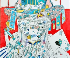 昔風のような個性的な絵を描きます イメージ1