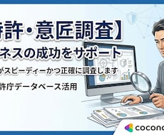 特許、意匠の権利化の可能性を調査をします イメージ1