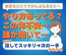 ひとりで抱える集客の不安を一緒に整理します イメージ1