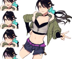キャラクターイラスト(ライト版)制作いたします ゲーム、TRPGやSNS企画の立ち絵など